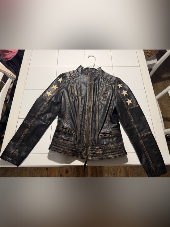 Black Rivet Jackets & Blazers - Black Rivet Black Leather Star-Accent Jacket